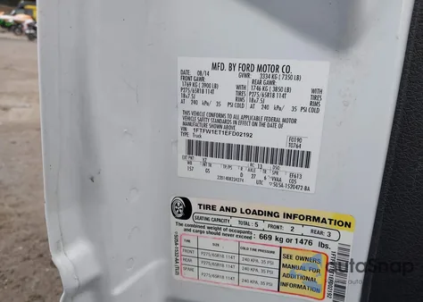 2014 Ford F-150 Xlt из США, поврежденный, VIN 1FTFW1ET1EFD02192